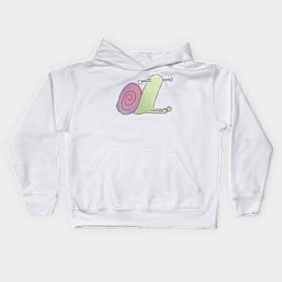 Silly snail sitting Kids Hoodie